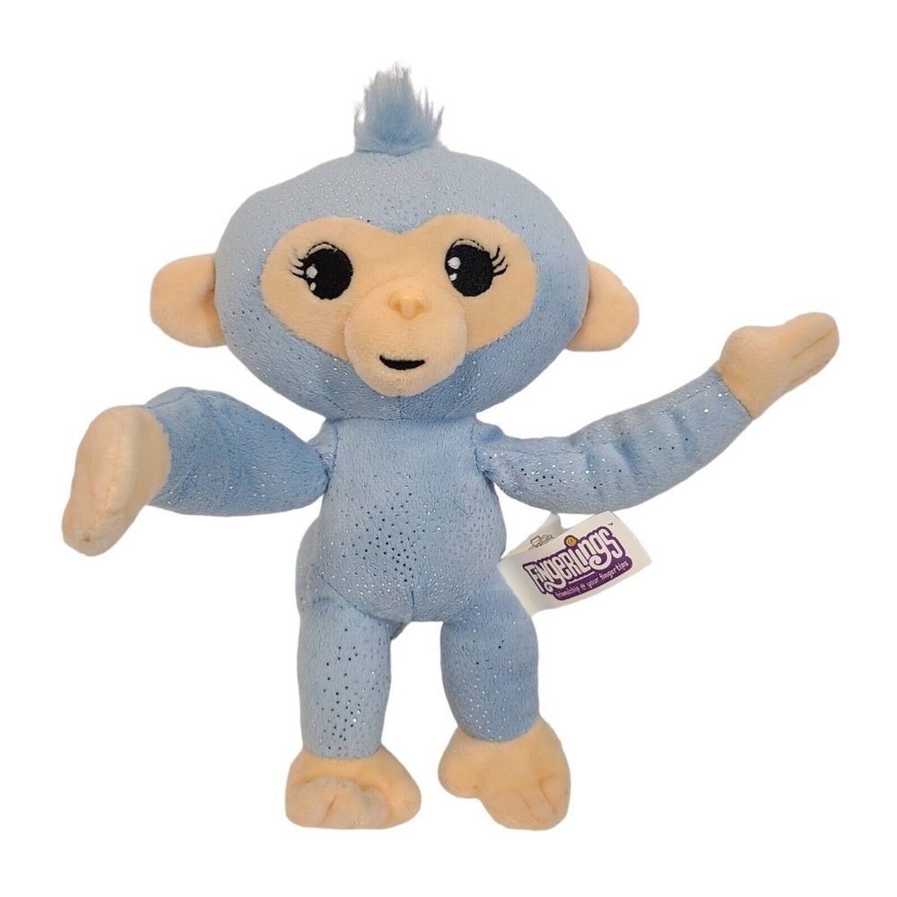 Fingerlings 9" Light Blue Glitter Posable Monkey Stuffed Animal Plush 2017 CLEAN - Picture 1 of 3